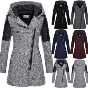 Women Warm Slim Full Zipper Coat Thick Woolen Coat